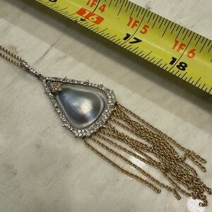 NWT Alexis Bittar gorgeous gray lucite crystal and fringe necklace
